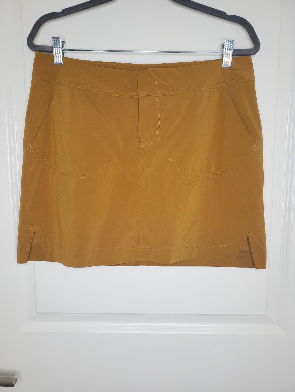 Arctery'x Mustard Brown Woven Mini Skirt